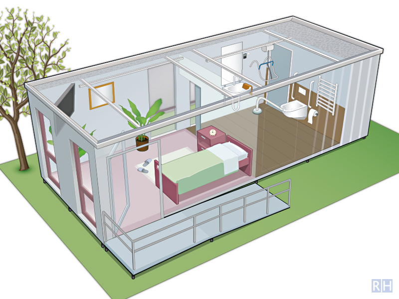 infographic villa achtertuin, care-container